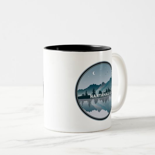 Nantahala Lake North Carolina Reflection Tweekleurige Koffiemok (Voorkant rechts)