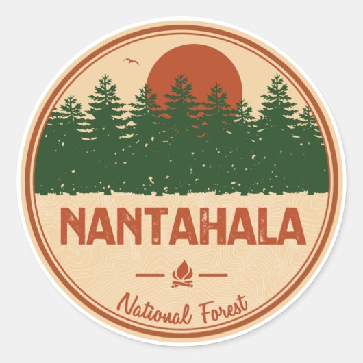 Nantahala National Forest Ronde Sticker (Voorkant)