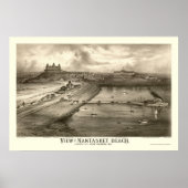 Nantasket Beach, MA Panoramic Map - 1879 Poster (Voorkant)