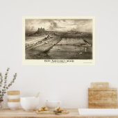 Nantasket Beach, MA Panoramic Map - 1879 Poster (Keuken)