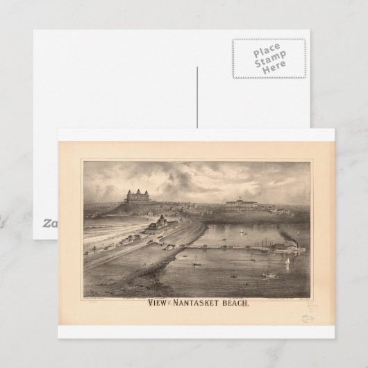 Nantasket Beach Massachusetts in 1879 Briefkaart (Voorkant / Achterkant)