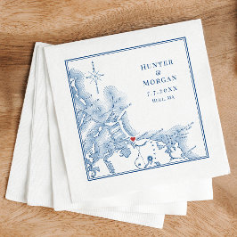 Nantasket Beach Resort Hull MA Kaart Elegante brui Servet