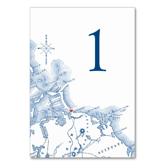 Nantasket Beach Resort MA Bruiloft Elegante Marine Kaart (Voorkant)
