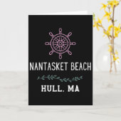 Nantasket Beach Trendy Hull Machusetts Vacation Tr Kaart (Gele Bloem)