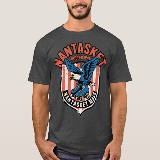 Nantasket Rollerway  Retro Rolschaatsen R T-shirt (Voorkant)