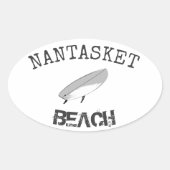 Nantasket strandsurfer ovale sticker (Voorkant)