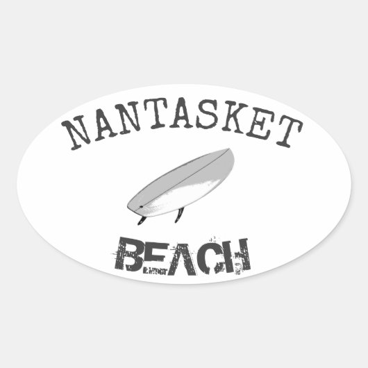 Nantasket strandsurfer ovale sticker (Voorkant)
