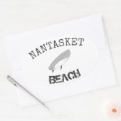 Nantasket strandsurfer ovale sticker (Envelop)