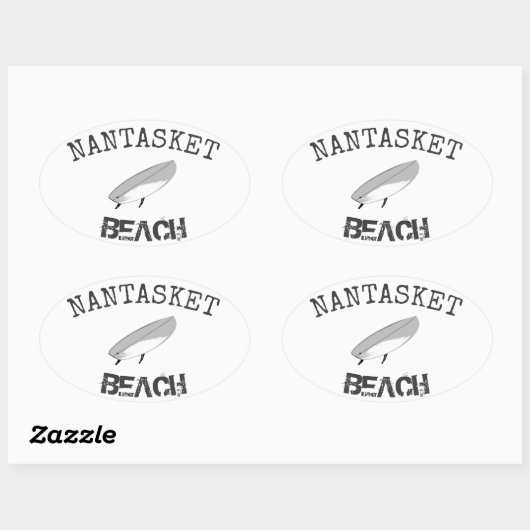 Nantasket strandsurfer ovale sticker (Vel)