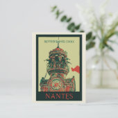 Nantes belfry Sainte Croix Frankrijk Briefkaart (Staand voorkant)