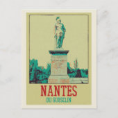 Nantes Du Guesclin statue Frankrijk Briefkaart (Voorkant)