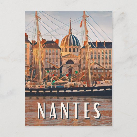 Nantes Foto van Vintage Briefkaart (Voorkant)