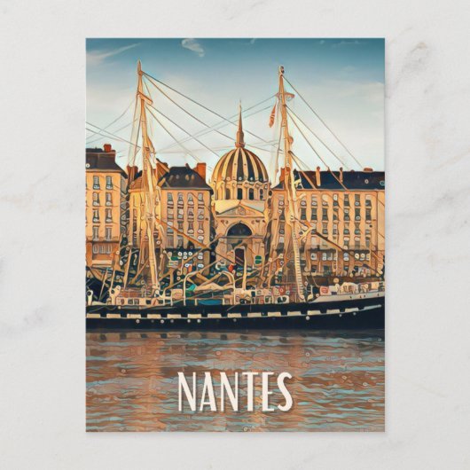 Nantes Foto van Vintage Briefkaart (Voorkant)