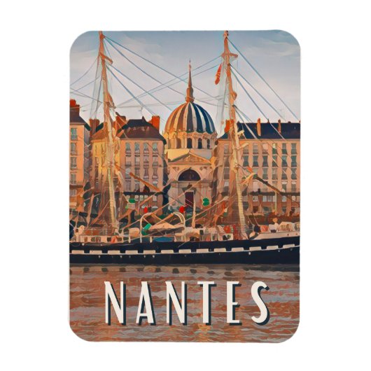 Nantes Foto van Vintage Magneet (Verticaal)
