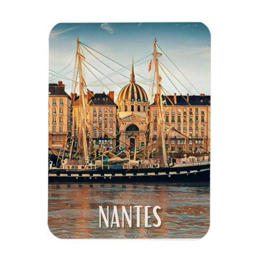 Nantes Foto van Vintage Magneet (Verticaal)
