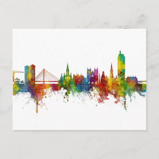 Nantes France Skyline Briefkaart (Voorkant)