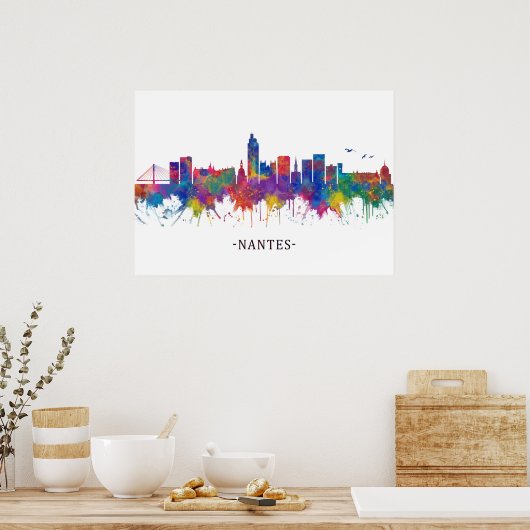 Nantes France Skyline Poster (Keuken)