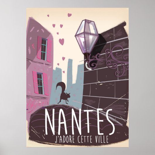 Nantes Frankrijk stad reisposter Poster (Voorkant)