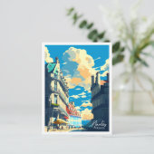 Nantes Frankrijk vintage reisillustratie Briefkaart (Staand voorkant)