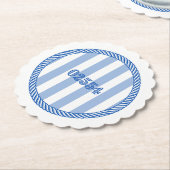 Nantucket 02554 Postcode Onderzetters Blauw Wit (Gekanteld)