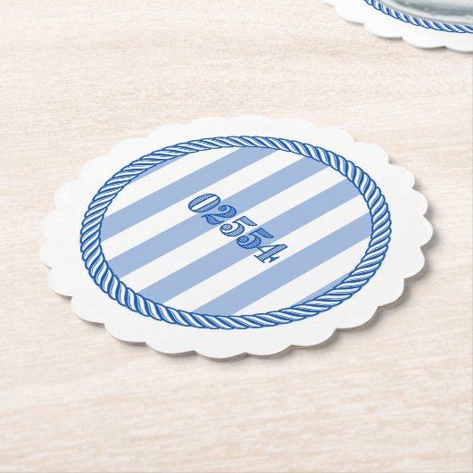 Nantucket 02554 Postcode Onderzetters Blauw Wit (Gekanteld)