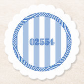 Nantucket 02554 Postcode Onderzetters Blauw Wit (Voorkant)