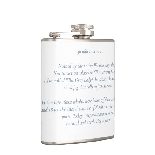 Nantucket 30 Miles naar Zee Flask Heupfles (Rechts)