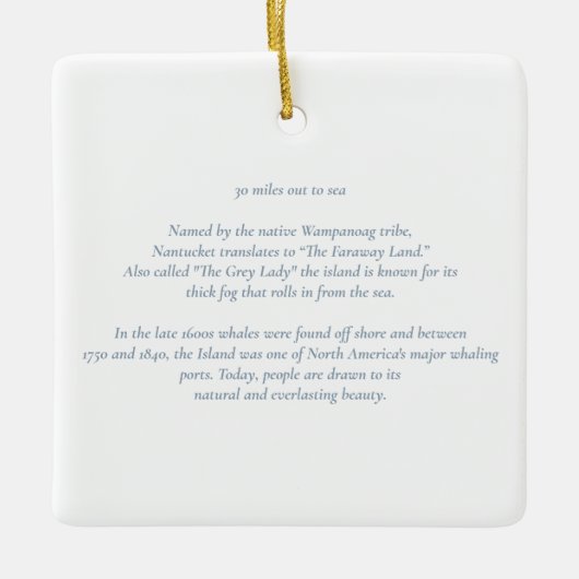 Nantucket 30 Miles Out naar Zee Keramisch Ornament (Voorkant)