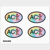 Nantucket ACK Dancing Beer Ovale Sticker (Vel)