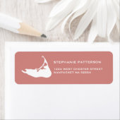 Nantucket Adresetiketten Kaart van Nantucket in he Etiket (Insitu)