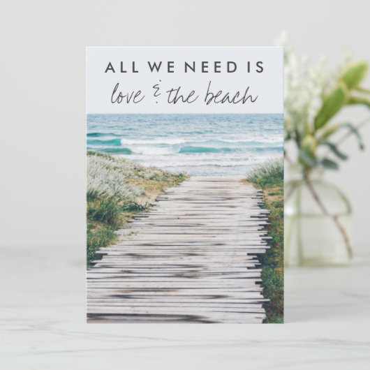 Nantucket Beach Eloped Wedding Announding Kaart (Staand voorkant)