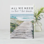 Nantucket Beach Eloped Wedding Announding Kaart (Staand voorkant)