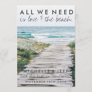 Nantucket Beach Eloped Wedding Announding Kaart