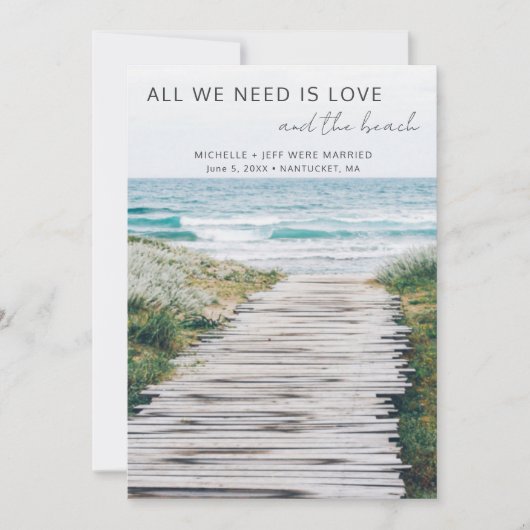 Nantucket Beach Eloped Wedding Announding Kaart (Voorkant)