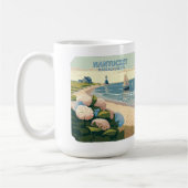 Nantucket Beach Hydrangeas Lighthouse Boat Retro Koffiemok (Links)