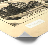 Nantucket Beach Mass. 1881 Antiek panoramische kaa Poster (Hoek)