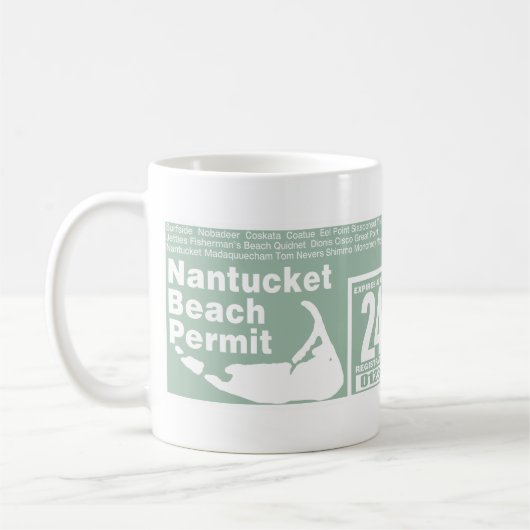 Nantucket Beach Permit 2024 groen Koffiemok (Links)