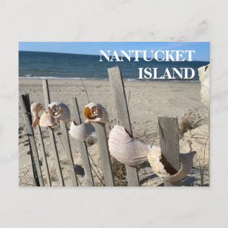 Nantucket Beach Shells on a Fence Briefkaart