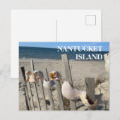 Nantucket Beach Shells on a Fence Briefkaart (Voorkant / Achterkant)