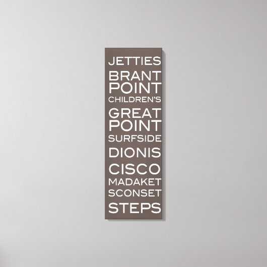 Nantucket Beaches Slate Brown & White Wall Decor Canvas Afdruk (Voorkant)