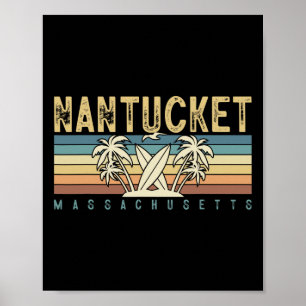 Nantucket Beaches Zomer Familie Vakantie Souvenir Poster