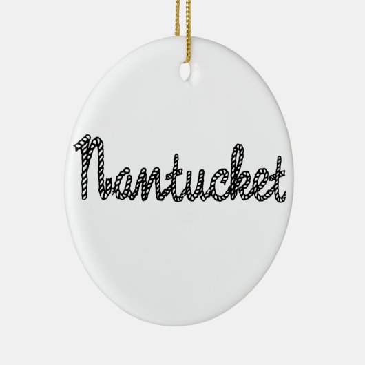 Nantucket Black Keramisch Ornament (Rechts)