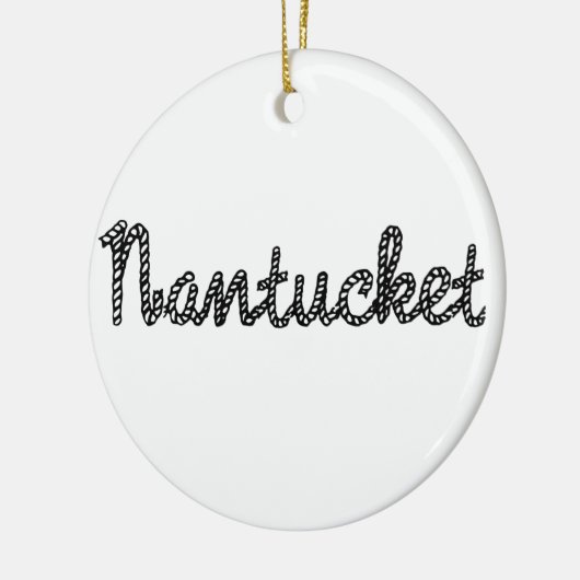 Nantucket Black Keramisch Ornament (Links)