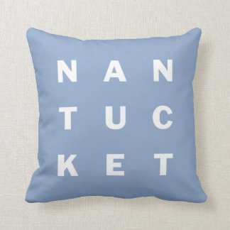 NANTUCKET blauw typografisch omkeerbaar kussen