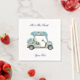 Nantucket Blauwe Bloem Golf Cart Trouwservet Servet