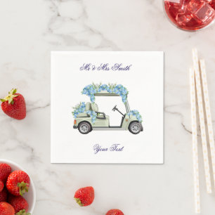 Nantucket Blauwe Bloem Golf Cart Trouwservet Servet