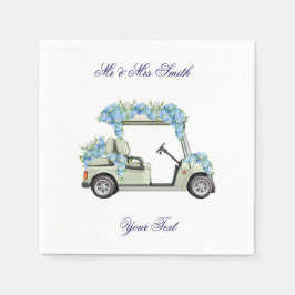 Nantucket Blauwe Bloem Golf Cart Trouwservet Servet
