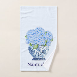 Nantucket Blauwe Hortensia Chinoiserie Vaas  Handdoek