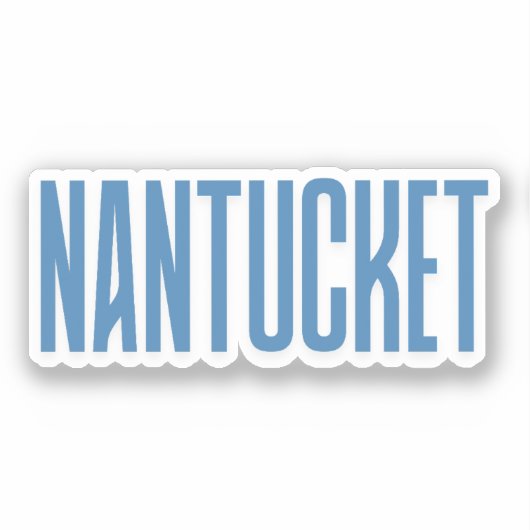 Nantucket | Blauwe Nantucket Massachusetts Sticker (Voorkant)