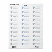Nantucket Blue Chinoiserie Hydrangea Retouradres Etiket (Full Sheet)